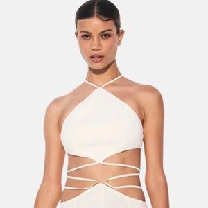 NWT - Cult Gaia Drew Off White Halter Top  - LARGE